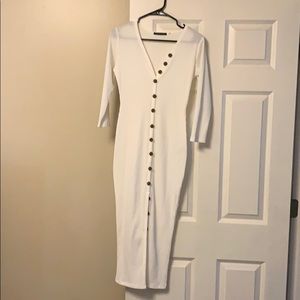White midi dress